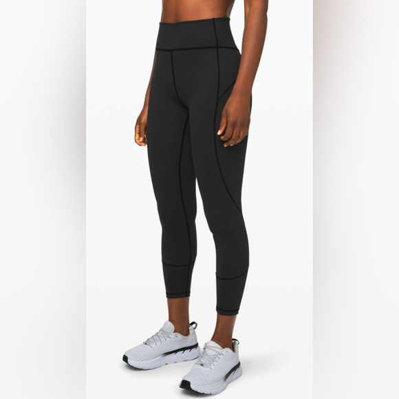 lululemon athletica Pants - Lululemon In Movement Tight 25" Everlux Black Cropped Leggings Size 4